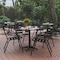 Flash Furniture Lila 27.5in Black Square Aluminum Indoor-Outdoor Table Set with 4 Black Slat Back Chairs TLH-ALUM-28SQ-017BK4-GG - alternate 1